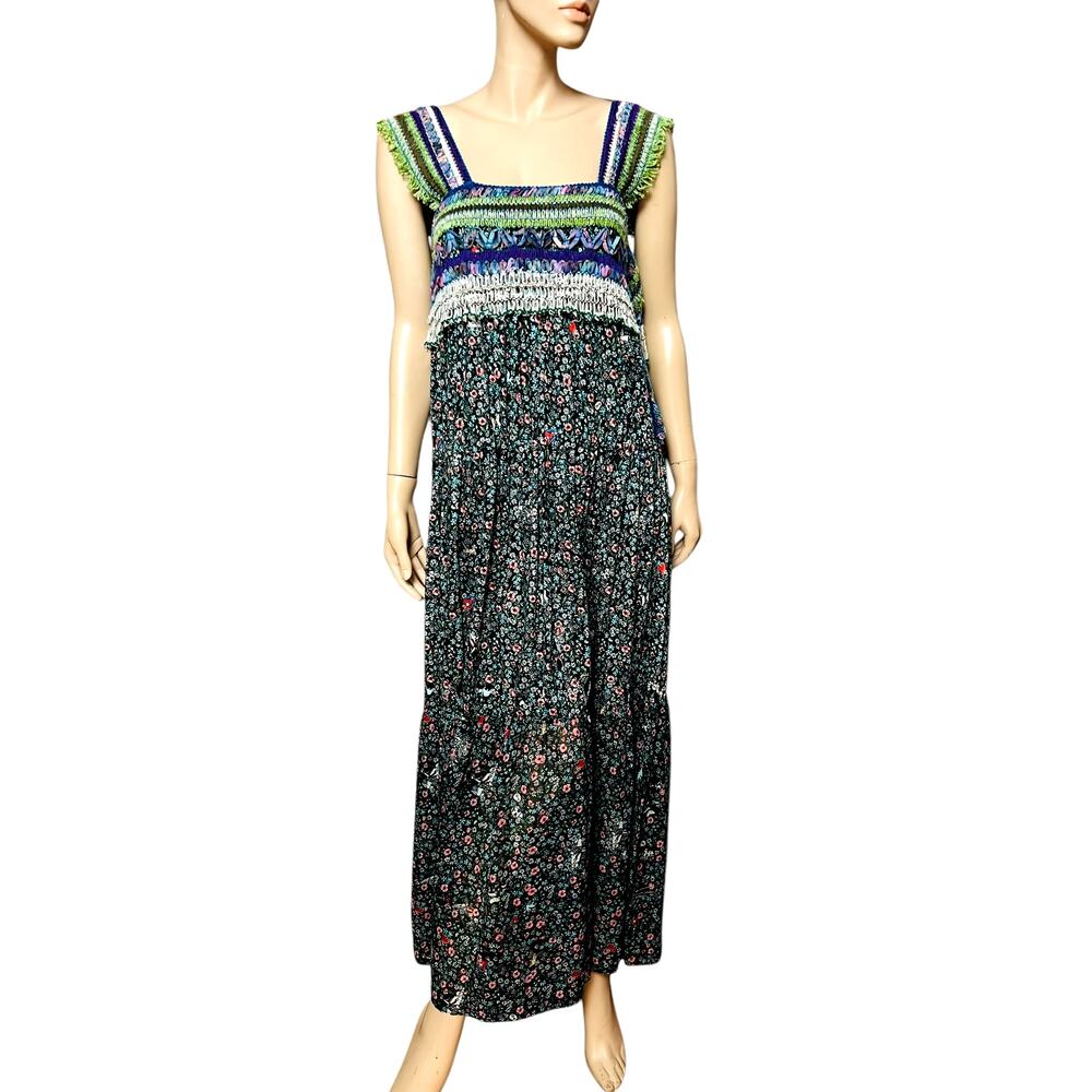 Tsumori Chisato Maxi Dress Made in Japan Cotton Blend Floral Size 2 Fit Small